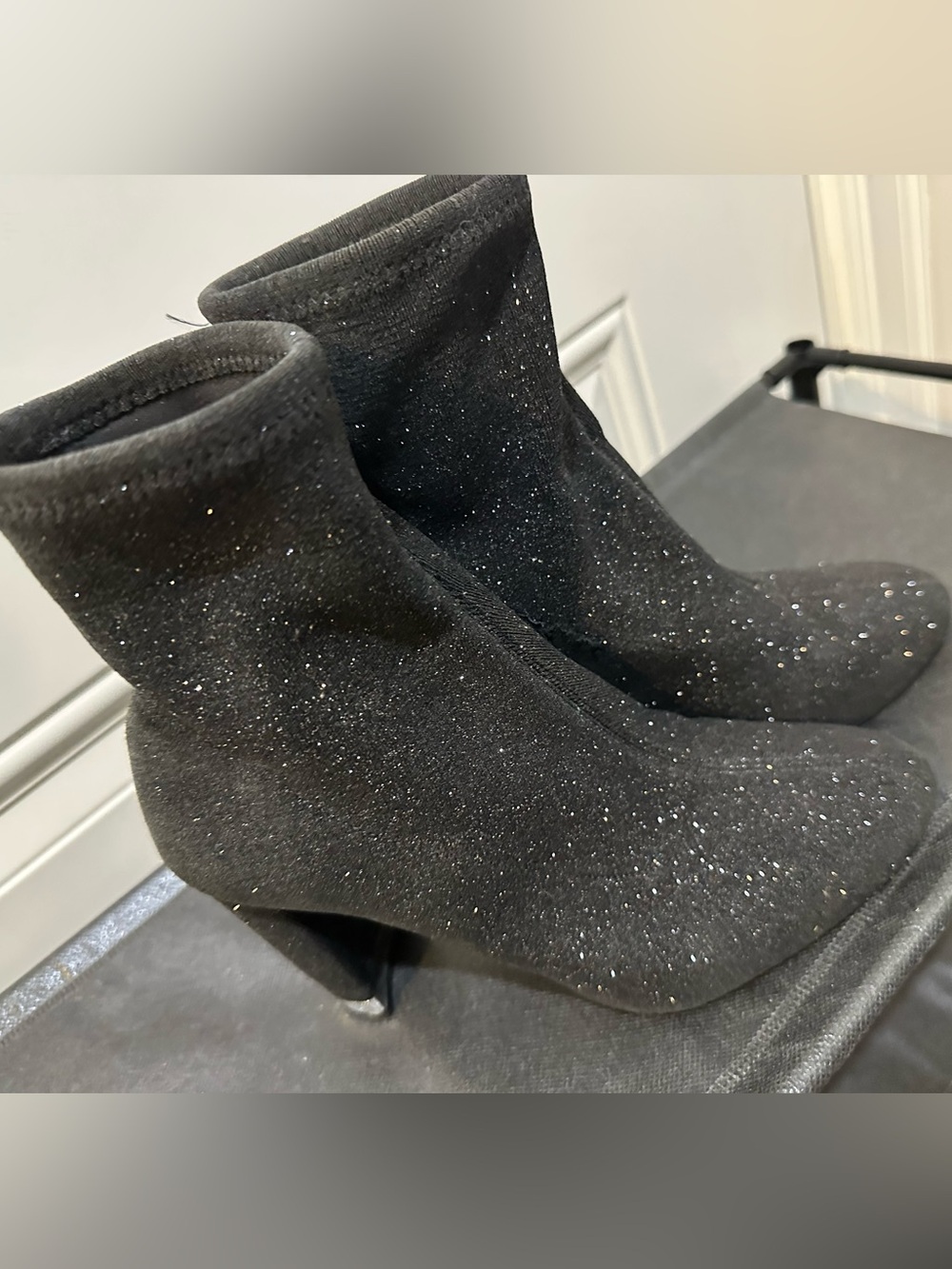 Michael Kors Black Sparkle Sock Booties
